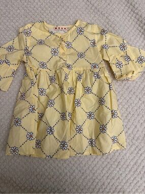 Marni Pale Yellow Script-Print Shirt